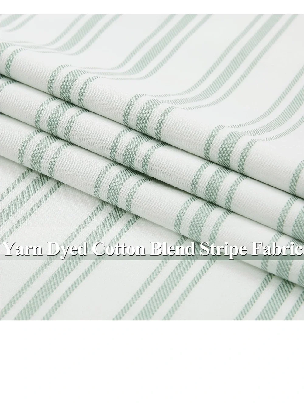 Striped Green White Window Cotton Curtains - Home Accents